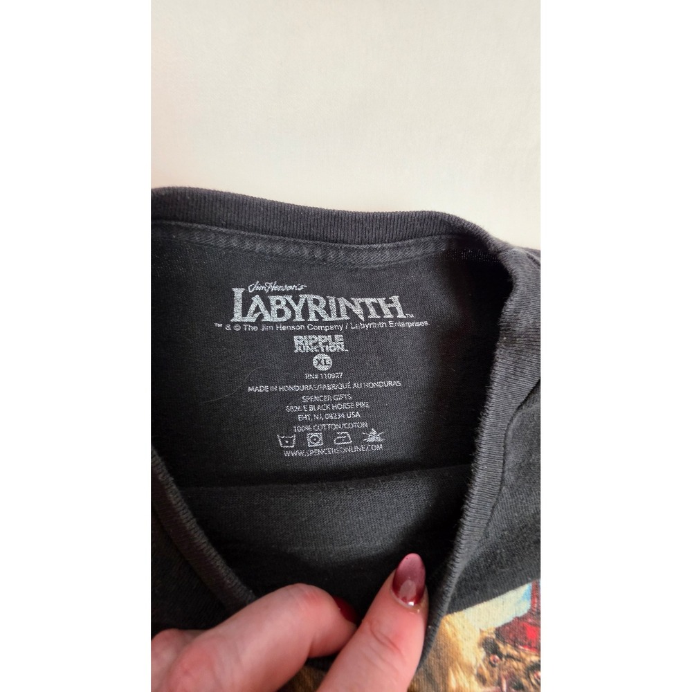 Labyrinth Movie Shirt David Bowie Jareth Goblin King Jim Henson Black Tee XL - Picture 3 of 5